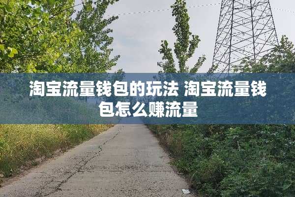 淘宝流量钱包的玩法 淘宝流量钱包怎么赚流量