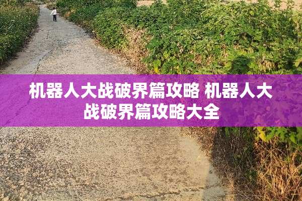 机器**战破界篇攻略 机器**战破界篇攻略大全