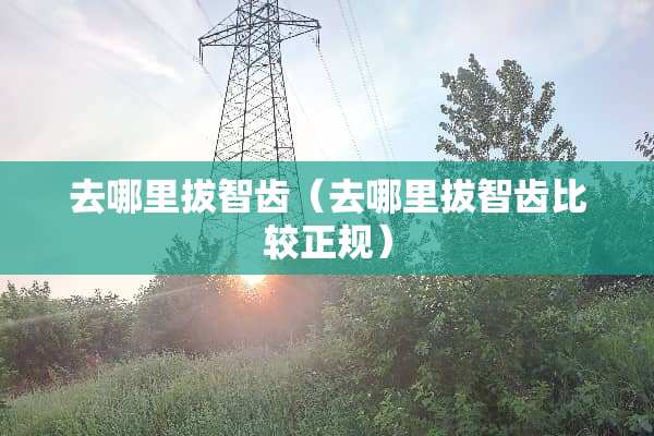 去哪里拔智齿(去哪里拔智齿比较正规) 去哪里拔智齿(去哪里拔智齿比较正规)