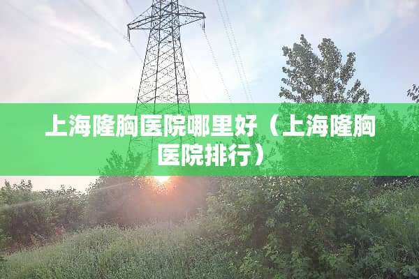 上海隆胸医院哪里好（上海隆胸医院排行）