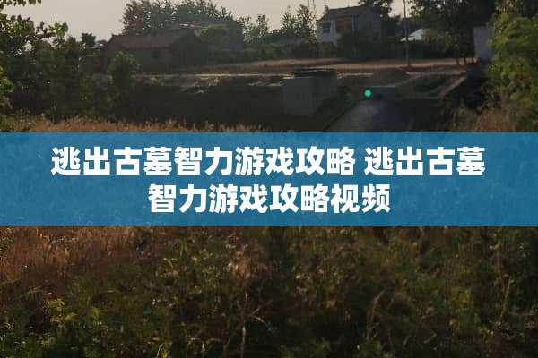 逃出古墓智力游戏攻略 逃出古墓智力游戏攻略视频