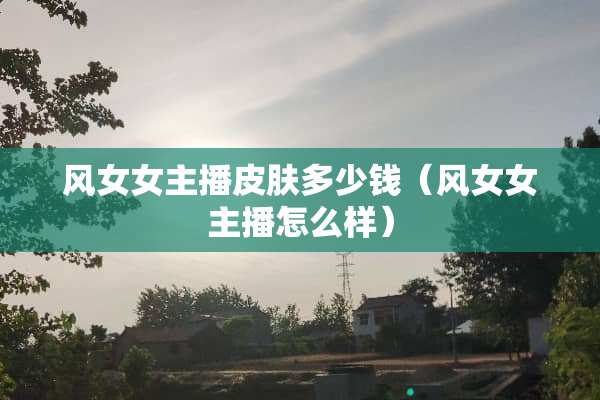 风**主播皮肤多少钱（风**主播怎么样）