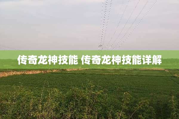 传奇龙神技能 传奇龙神技能详解