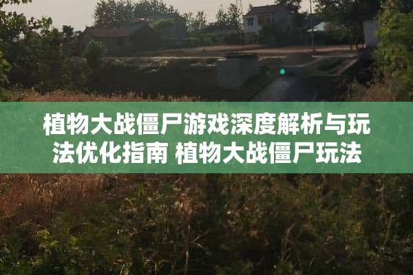 植物大战僵尸游戏深度解析与玩法优化指南 植物大战僵尸玩法