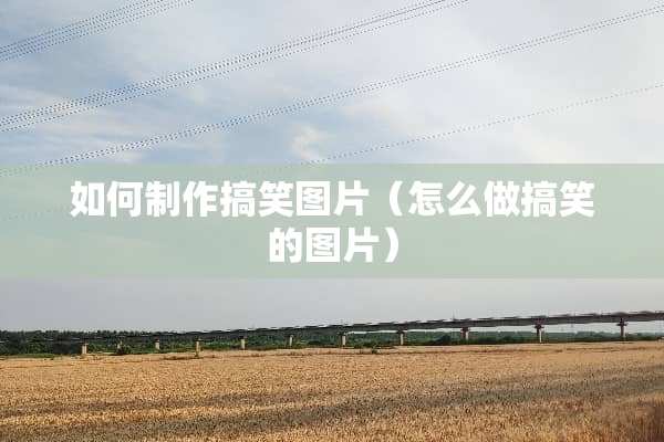 如何制作搞笑图片（怎么做搞笑的图片）