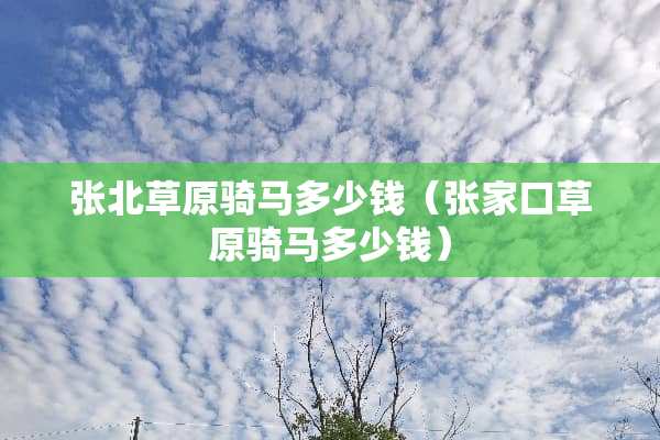 张北草原骑马多少钱（张家口草原骑马多少钱）