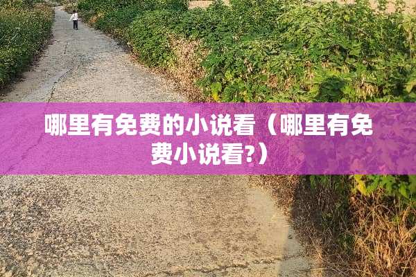 哪里有免费的小说看（哪里有免费小说看?）
