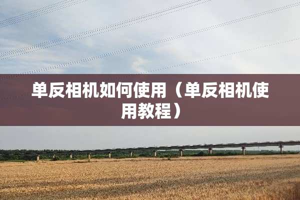单反相机如何使用（单反相机使用教程）