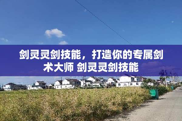 剑灵灵剑技能，打造你的专属剑术大师 剑灵灵剑技能