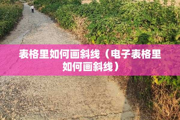 表格里如何画斜线(电子表格里如何画斜线) 表格里如何画斜线(电子表格里如何画斜线)