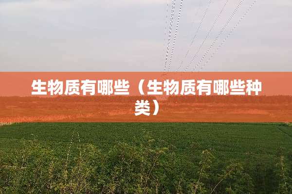 生物质有哪些（生物质有哪些种类）