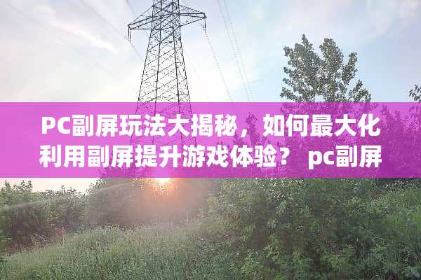 PC副屏玩法大揭秘，如何最大化利用副屏提升游戏体验？ pc副屏玩法