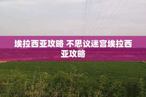 埃拉西亚攻略 不思议迷宫埃拉西亚攻略