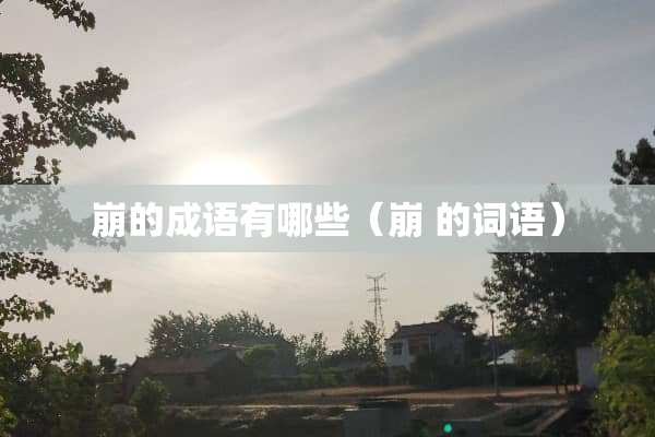 崩的成语有哪些（崩 的词语）