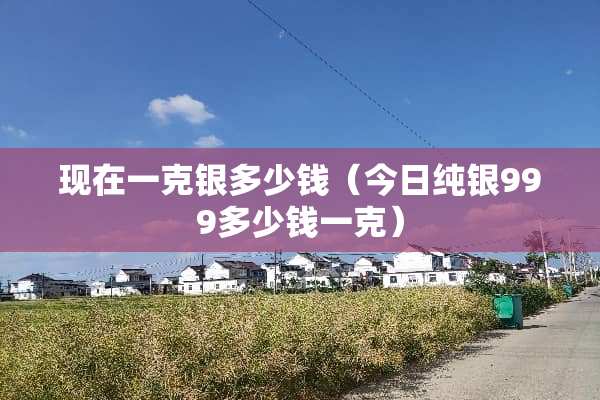 现在一克银多少钱（今日纯银999多少钱一克）