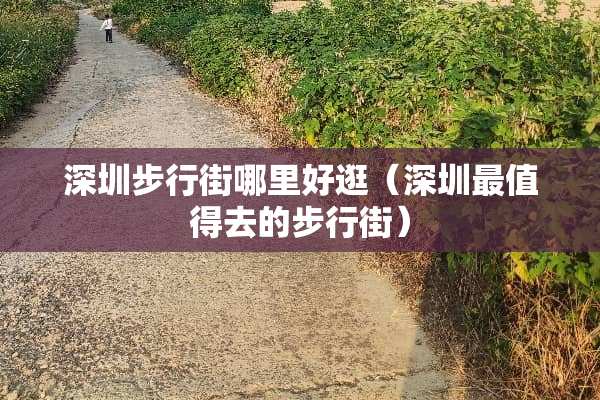 深圳步行街哪里好逛（深圳最值得去的步行街）
