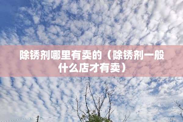 除锈剂哪里有卖的（除锈剂一般什么店才有卖）