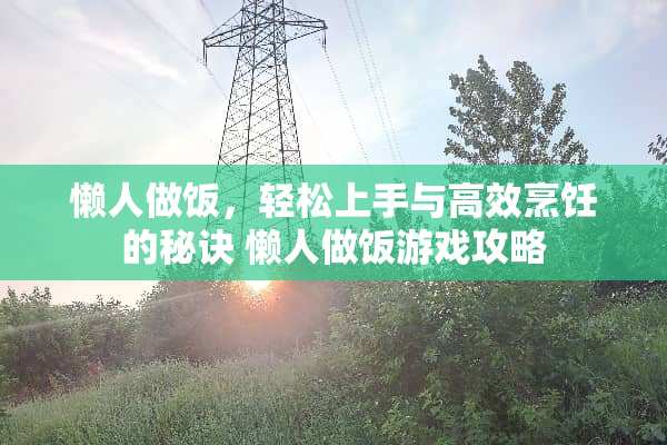 懒人做饭，轻松上手与高效烹饪的秘诀 懒人做饭游戏攻略