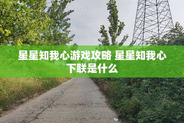 星星知我心游戏攻略 星星知我心下联是什么
