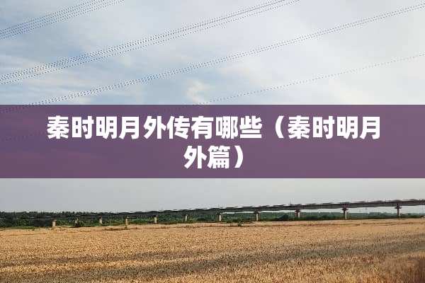 秦时明月外传有哪些（秦时明月外篇）