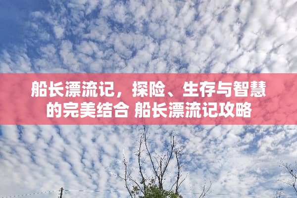 船长漂流记，探险、生存与智慧的完美结合 船长漂流记攻略