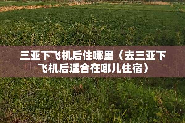 三亚下飞机后住哪里（去三亚下飞机后适合在哪儿住宿）