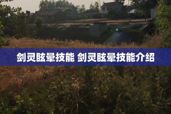 剑灵眩晕技能 剑灵眩晕技能介绍