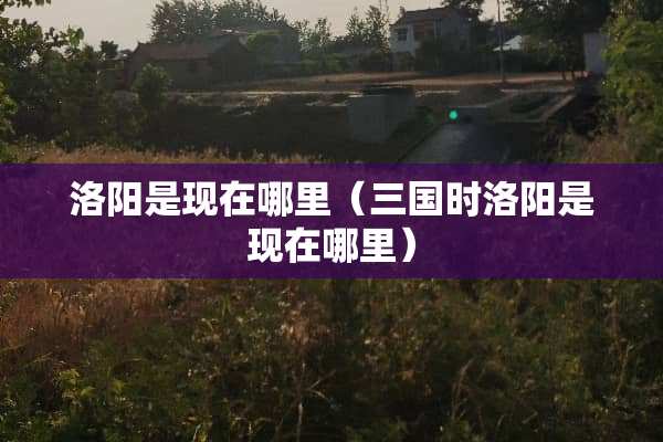 洛阳是现在哪里（三国时洛阳是现在哪里）