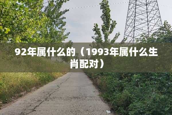 92年属什么的（1993年属什么生肖配对）
