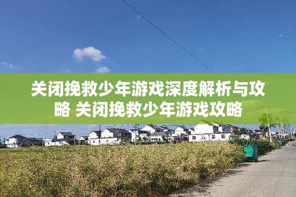 关闭挽救少年游戏深度解析与攻略 关闭挽救少年游戏攻略 关闭挽救少年游戏深度解析与攻略 关闭挽救少年游戏攻略