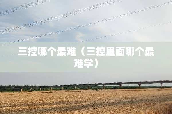 三控哪个最难（三控里面哪个最难学）