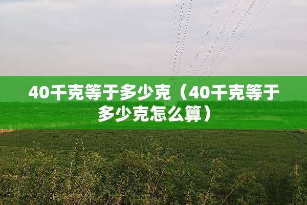 40千克等于多少克（40千克等于多少克怎么算）