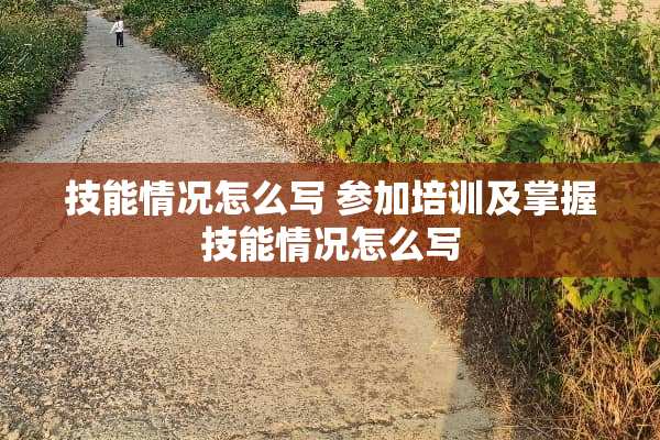 技能情况怎么写 参加培训及掌握技能情况怎么写