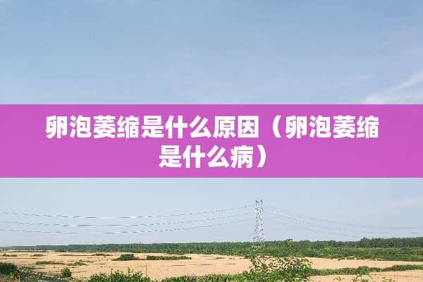 卵泡萎缩是什么原因（卵泡萎缩是什么病）