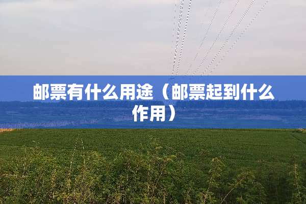 邮票有什么用途（邮票起到什么作用）
