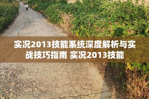 实况2013技能系统深度解析与实战技巧指南 实况2013技能 实况2013技能系统深度解析与实战技巧指南 实况2013技能