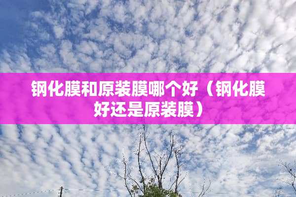 钢化膜和原装膜哪个好（钢化膜好还是原装膜）