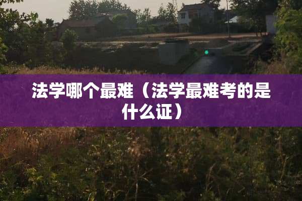 法学哪个最难（法学最难考的是什么证）