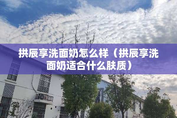 拱辰享洗面奶怎么样（拱辰享洗面奶适合什么肤质）