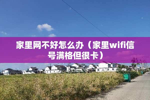 家里网不好怎么办（家里wifi信号满格但很卡）