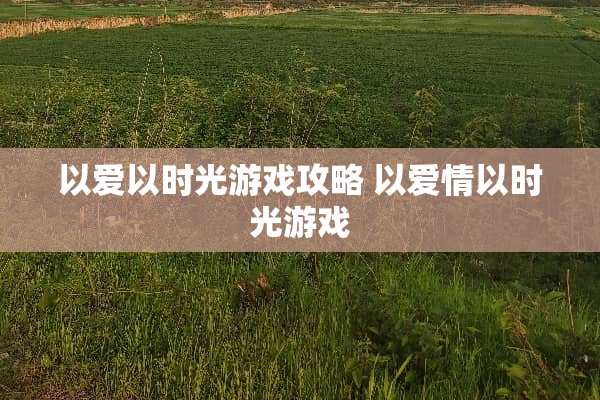 以爱以时光游戏攻略 以爱情以时光游戏