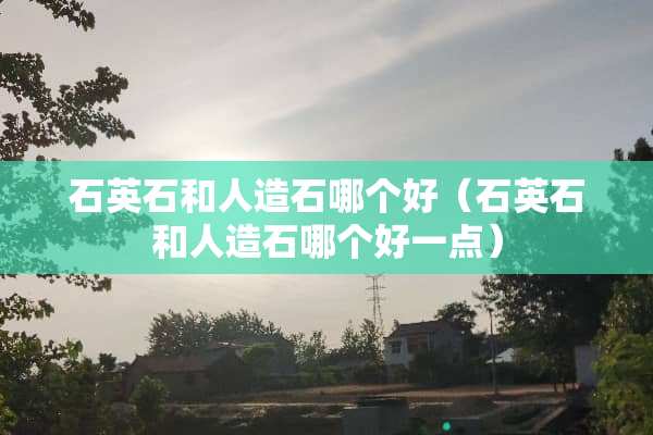石英石和人造石哪个好（石英石和人造石哪个好一点）