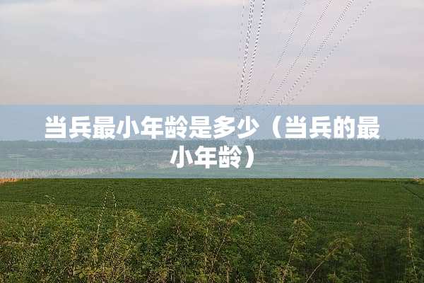 当兵最小年龄是多少（当兵的最小年龄）