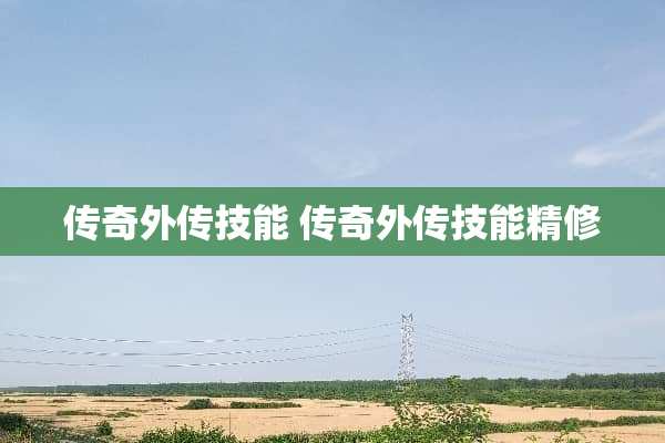 传奇外传技能 传奇外传技能精修