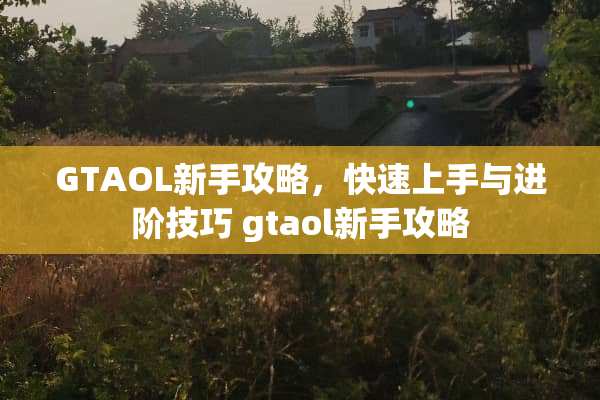 GTAOL新手攻略，快速上手与进阶技巧 gtaol新手攻略