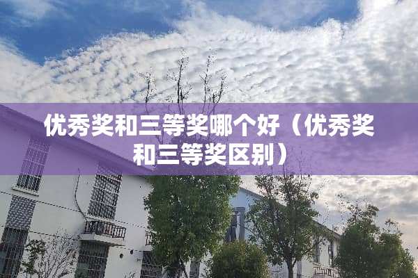 优秀奖和三等奖哪个好（优秀奖和三等奖区别）