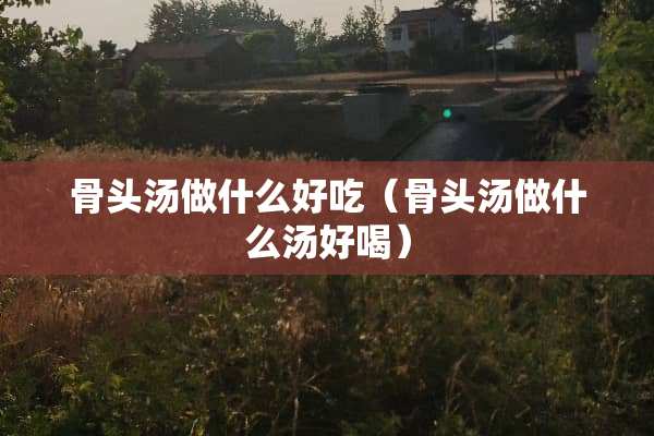 骨头汤做什么好吃（骨头汤做什么汤好喝）