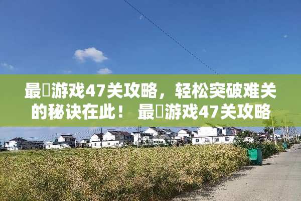 最囧游戏47关攻略，轻松突破难关的秘诀在此！ 最囧游戏47关攻略