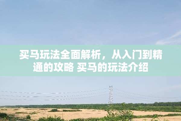 买马玩法全面解析，从入门到精通的攻略 买马的玩法介绍