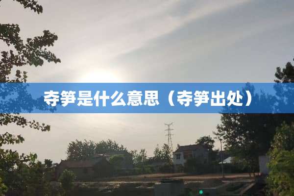 夺笋是什么意思（夺笋出处）